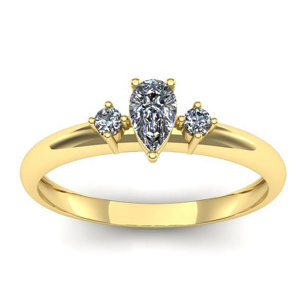 Inel logodna cu diamant pear
