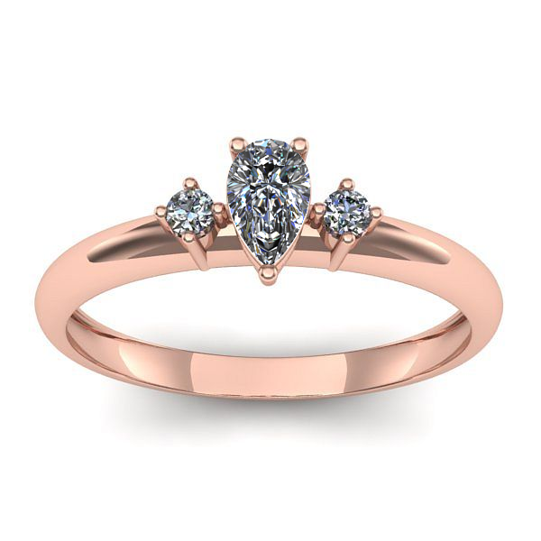 Inel logodna cu diamant pear