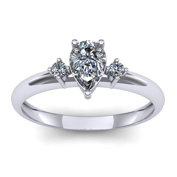 Inel logodna cu diamant pear