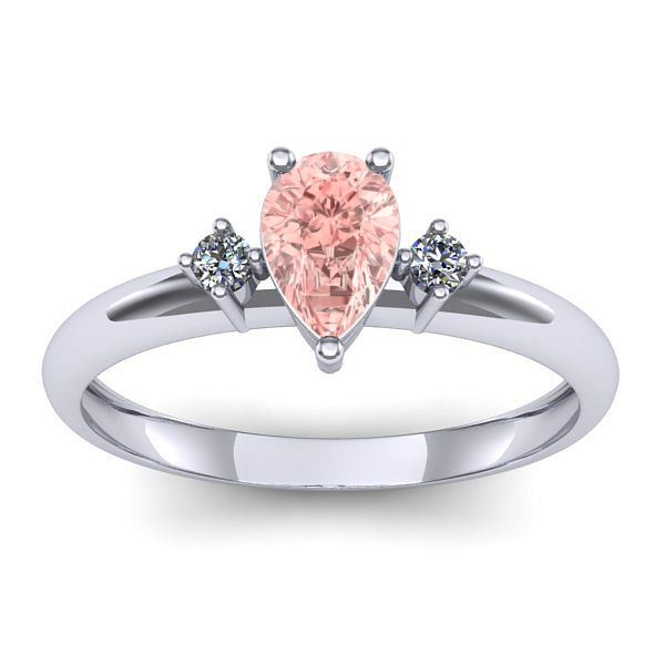 Inel cu diamant de laborator roz lacrima