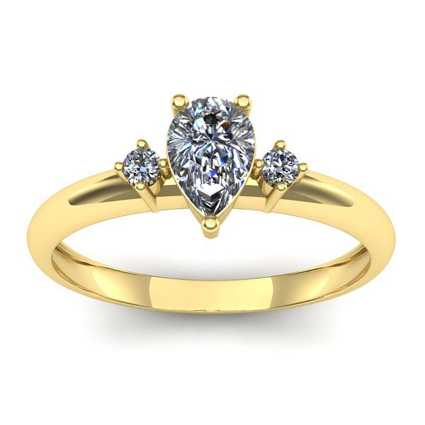 Inel logodna cu diamant pear