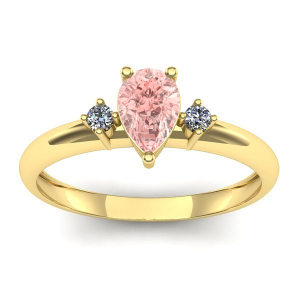 Inel de logodna cu diamant de laborator roz lacrima