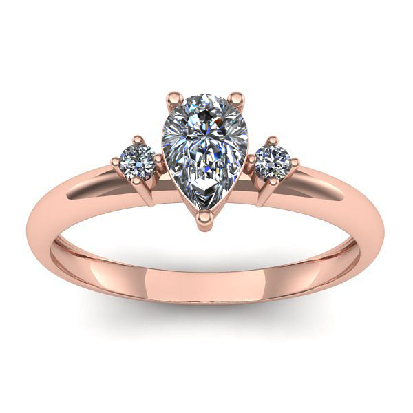 Inel logodna cu diamant pear