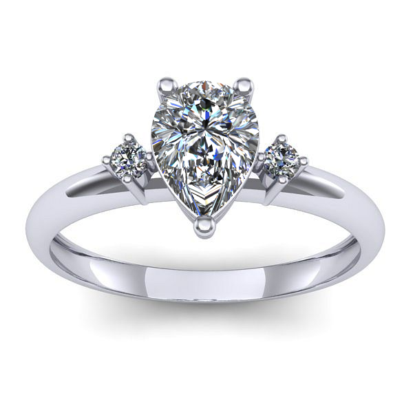 Inel logodna cu diamant pear