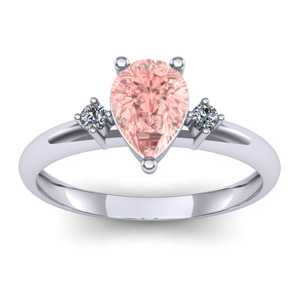 Inel cu diamant de laborator roz lacrima