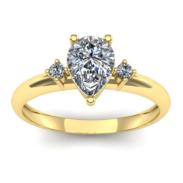 Inel logodna cu diamant pear