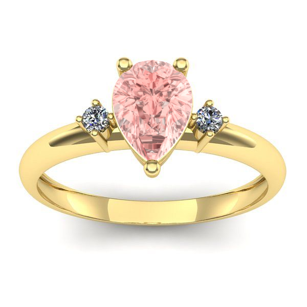 Inel cu diamant de laborator roz lacrima