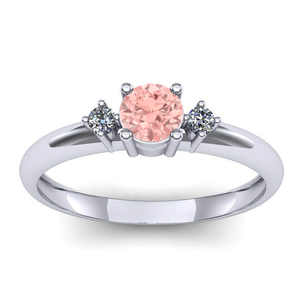 Inel de logodna cu diamant de laborator roz rotund