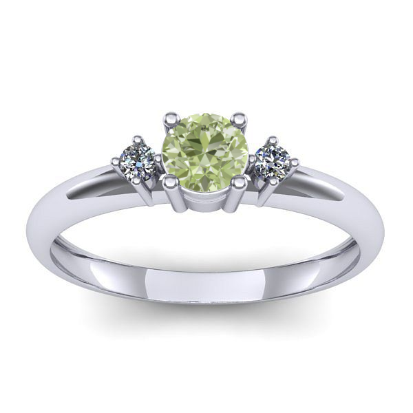 Inel logodna cu diamant de laborator verde rotund