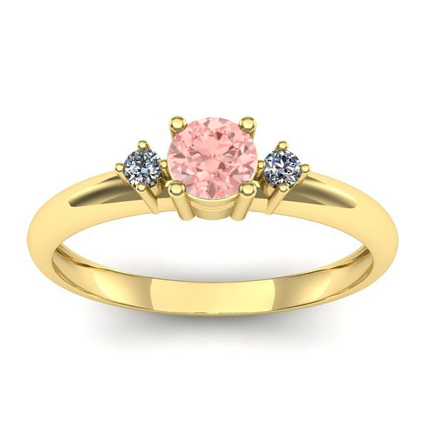 Inel logodna cu diamant de laborator roz rotund