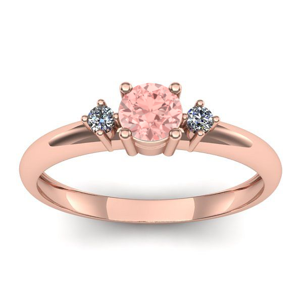 Inel de logodna cu diamant de laborator roz rotund