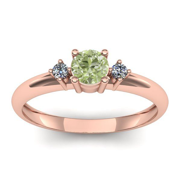 Inel logodna cu diamant de laborator verde rotund