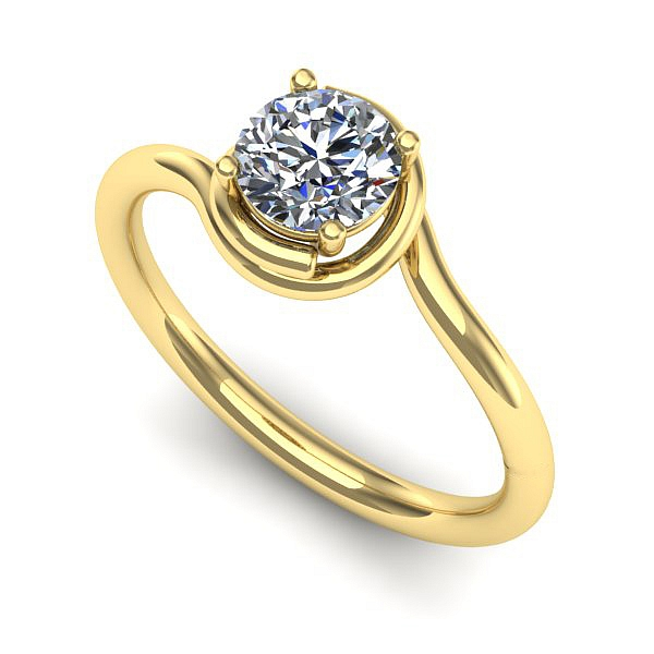 Inel logodna din aur galben cu diamant