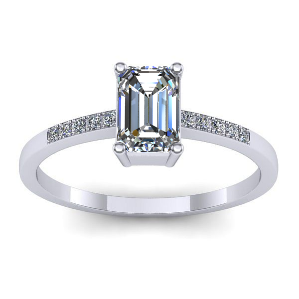 Inel de logodna cu diamant emerald cut
