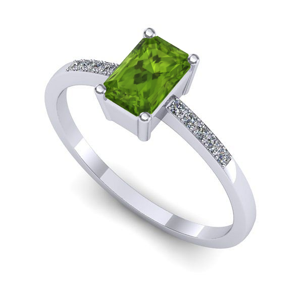 Inel din aur alb cu peridot