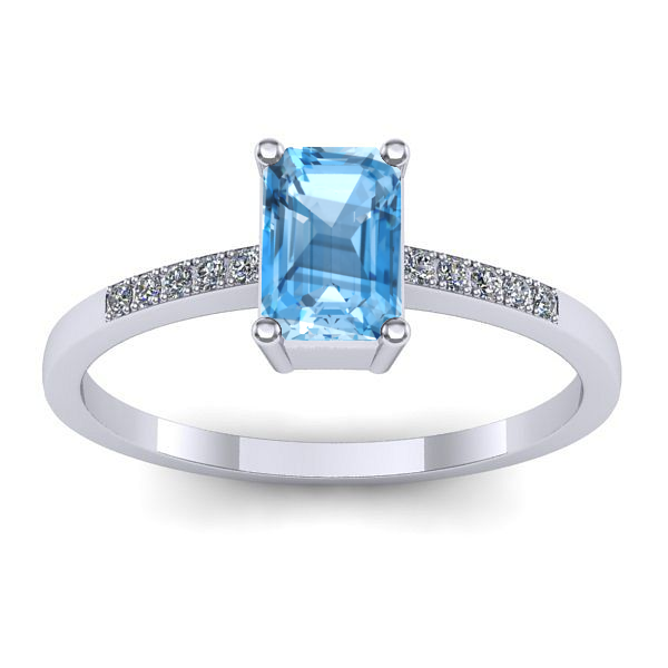 Inel de logodna cu topaz blue dreptunghiular