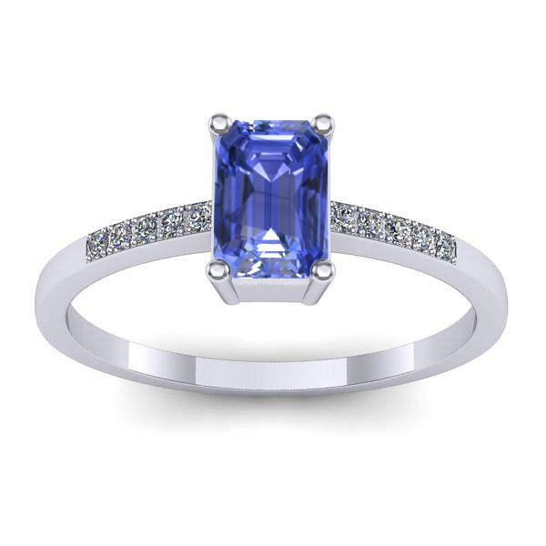 Inel cu tanzanit dreptunghiular