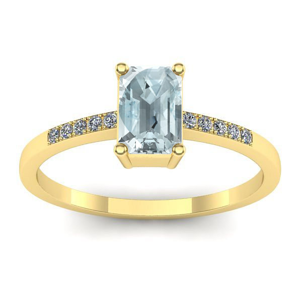 Inel cu aquamarin dreptunghiular