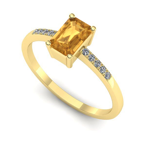 Inel din aur galben cu citrin