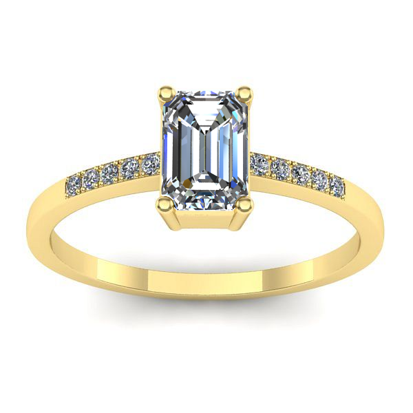 Inel de logodna cu diamant emerald cut
