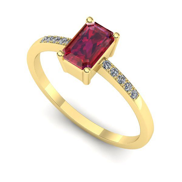 Inel din aur galben cu rubin