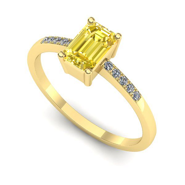 Inel de logodna din aur galben cu safir galben