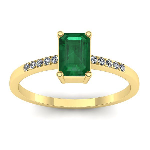 Inel de logodna cu smarald dreptunghiular