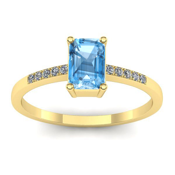 Inel de logodna cu topaz blue dreptunghiular