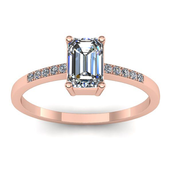 Inel de logodna cu diamant emerald cut