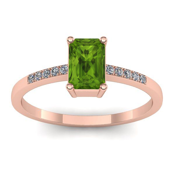 Inel cu peridot dreptunghiular