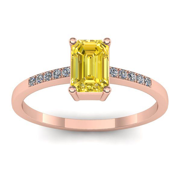 Inel de logodna cu safir galben dreptunghiular