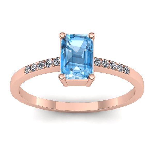 Inel logodna cu topaz blue dreptunghiular