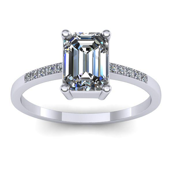 Inel de logodna cu diamant emerald cut