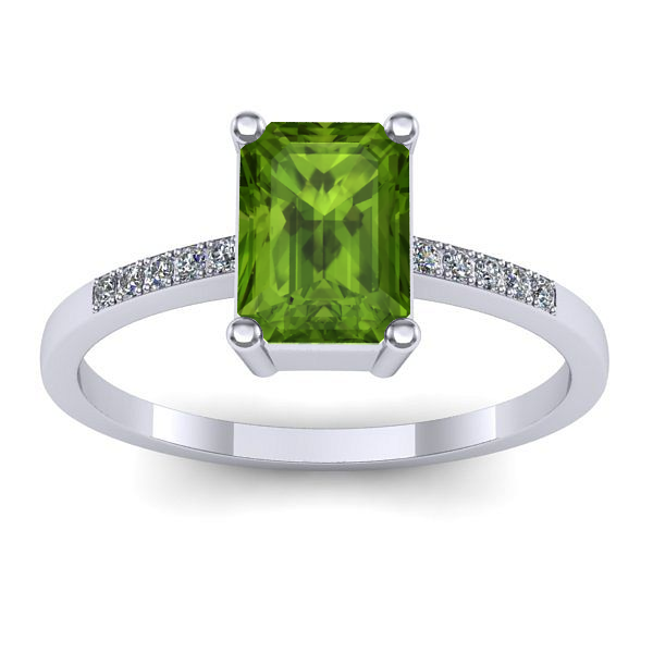 Inel cu peridot dreptunghiular