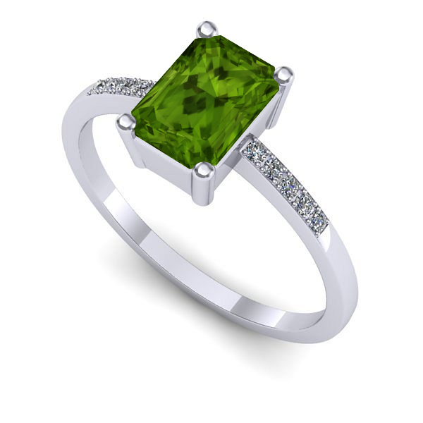 Inel din aur alb cu peridot