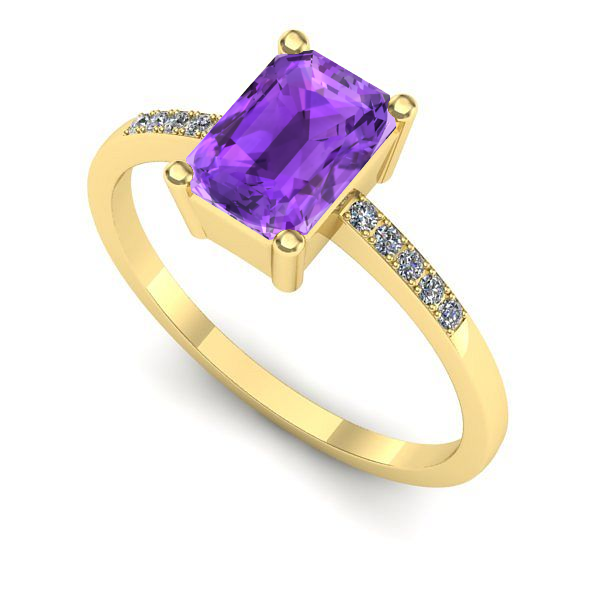 Inel din aur galben cu ametist