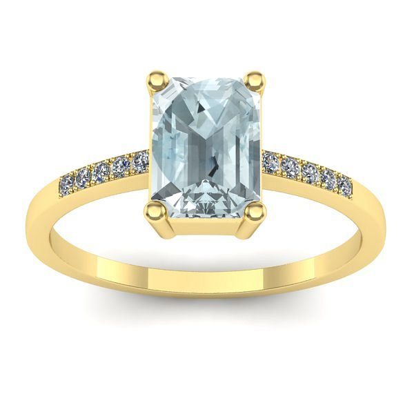 Inel cu aquamarin dreptunghiular