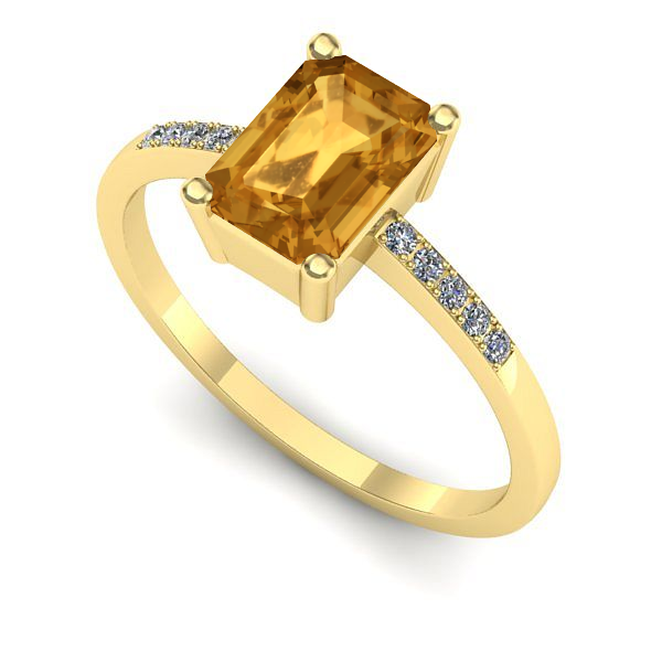 Inel de logodna din aur galben cu citrin