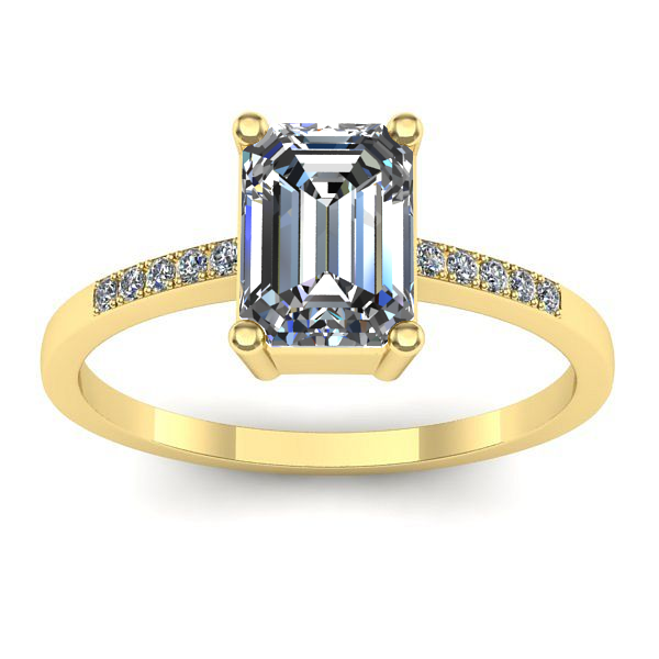 Inel de logodna cu diamant emerald cut
