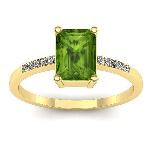 Inel logodna cu peridot dreptunghiular