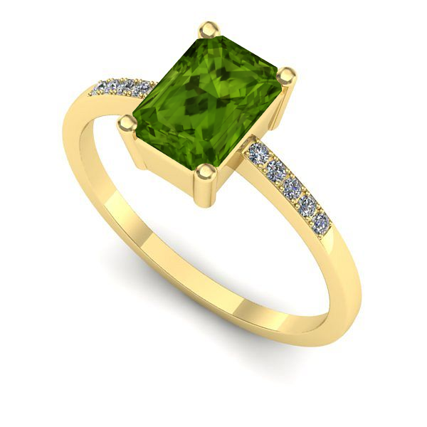 Inel din aur galben cu peridot