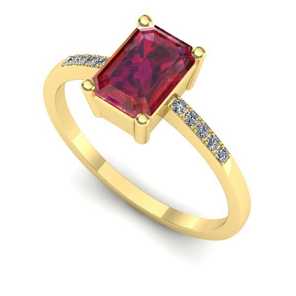 Inel de logodna din aur galben cu rubin