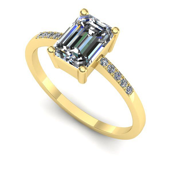 Inel logodna din aur galben cu safir alb