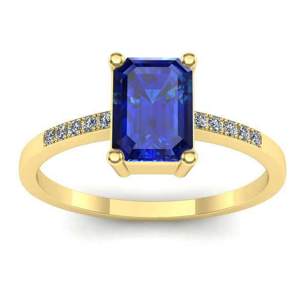 Inel logodna cu safir dreptunghiular