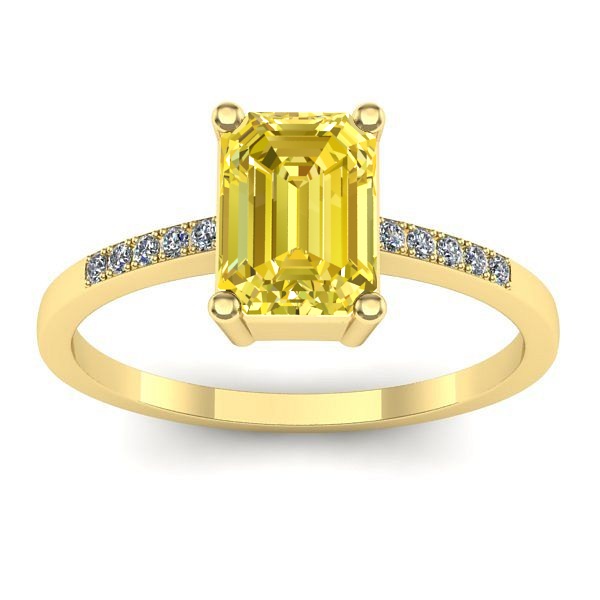 Inel cu safir galben dreptunghiular