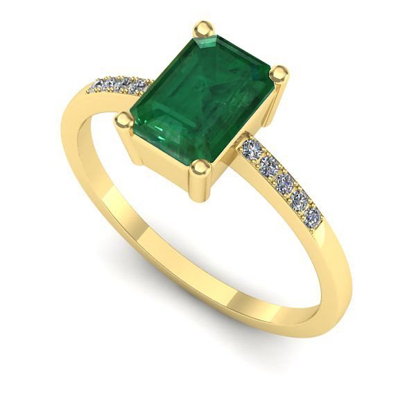 Inel din aur galben cu smarald