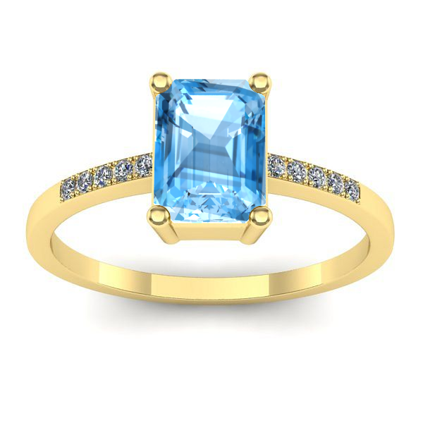 Inel cu topaz blue dreptunghiular