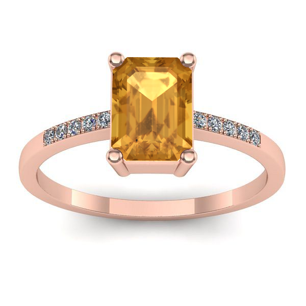 Inel de logodna cu citrin dreptunghiular