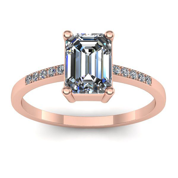 Inel de logodna cu diamant emerald cut