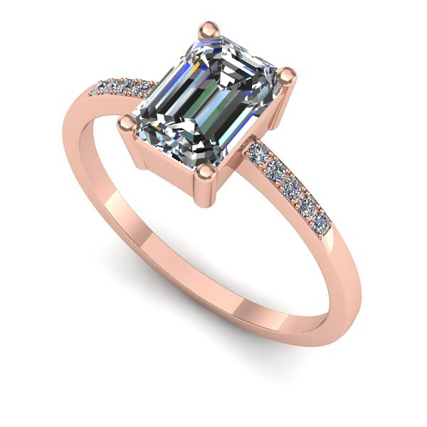 Inel din aur roz cu diamant de laborator